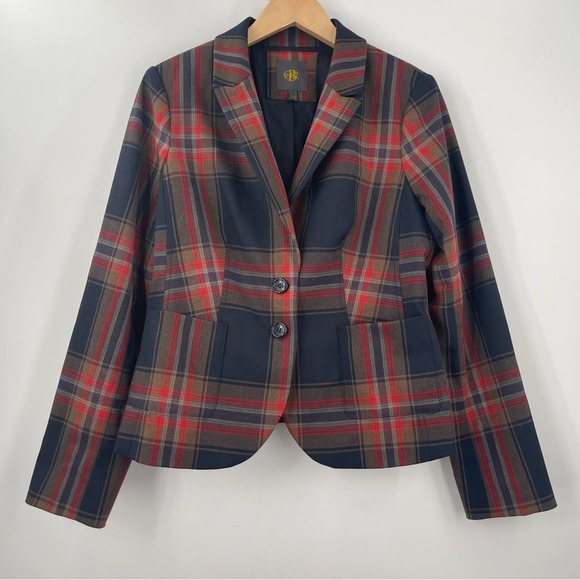 OUTBACK RED Blazer Jacket Plaid Prep Academia Business Casual Office Work Large - Picture 12 of 12